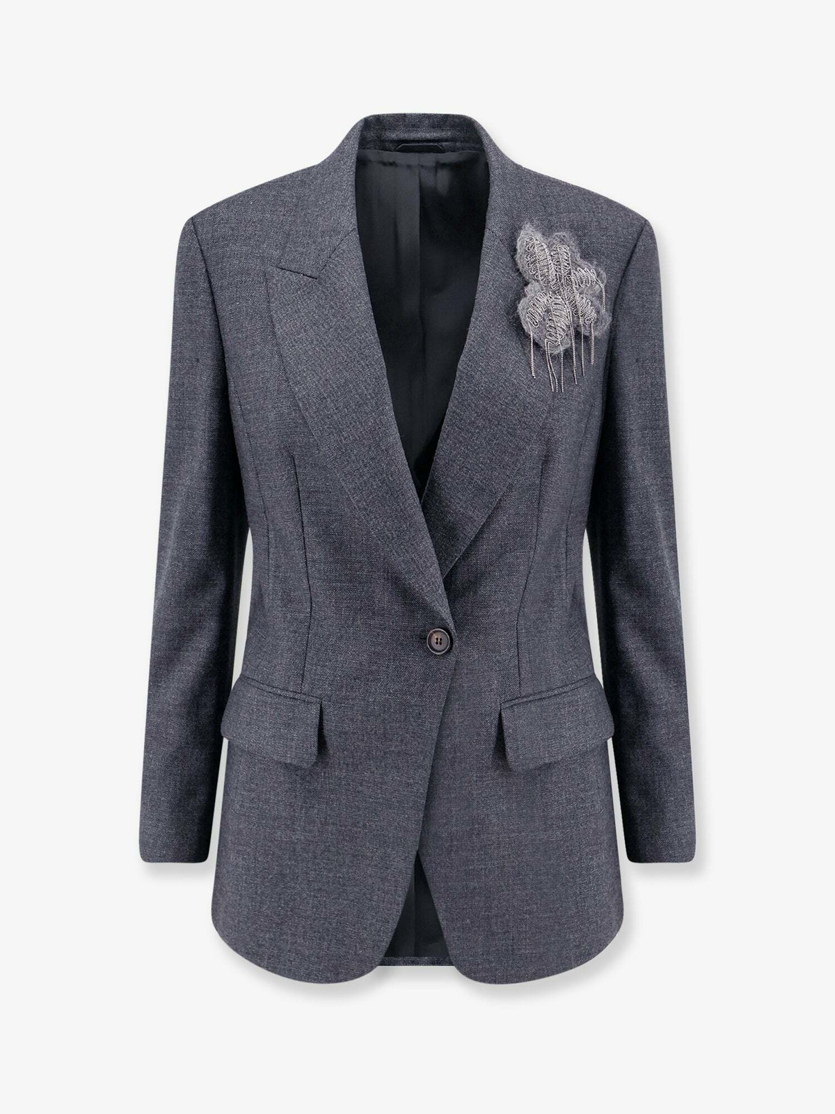 Brunello Cucinelli Grey Blazer Womens Blazers E Vest