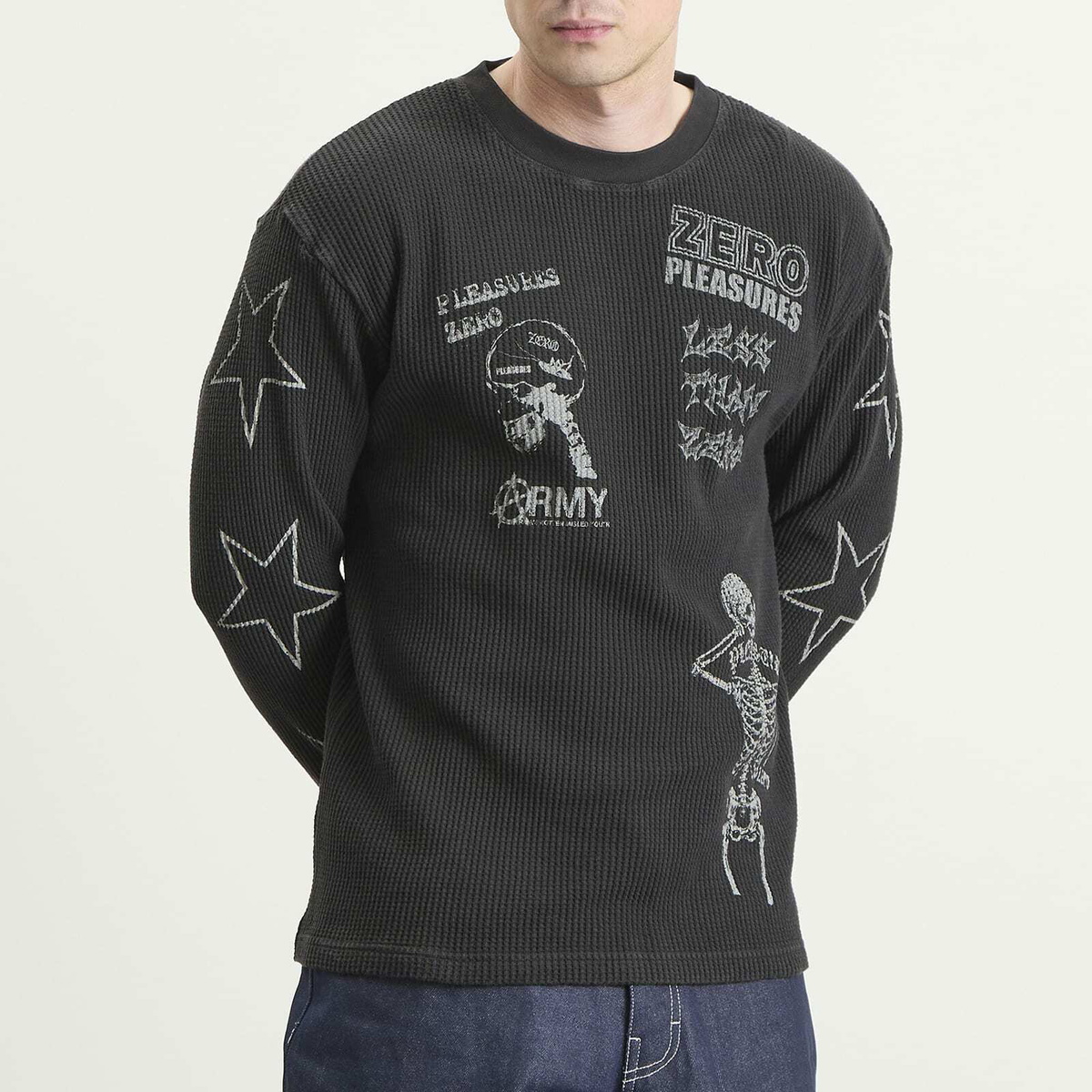 Pleasures Men's x Zero Misled Thermal Long Sleeve in Black