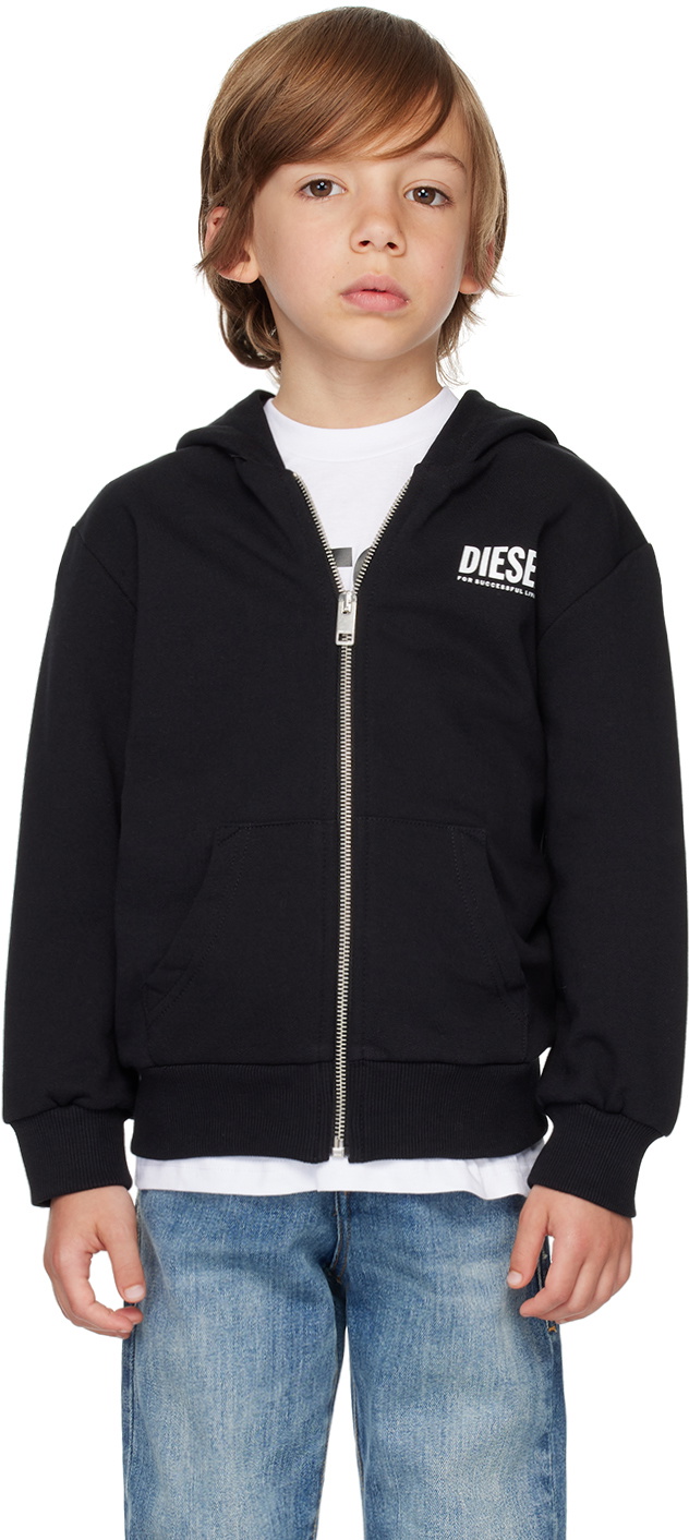 Diesel Kids Black Printed Hoodie