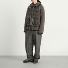 Engineered Garments Men's Herringbone Wool Officer Pant in Dark Grey