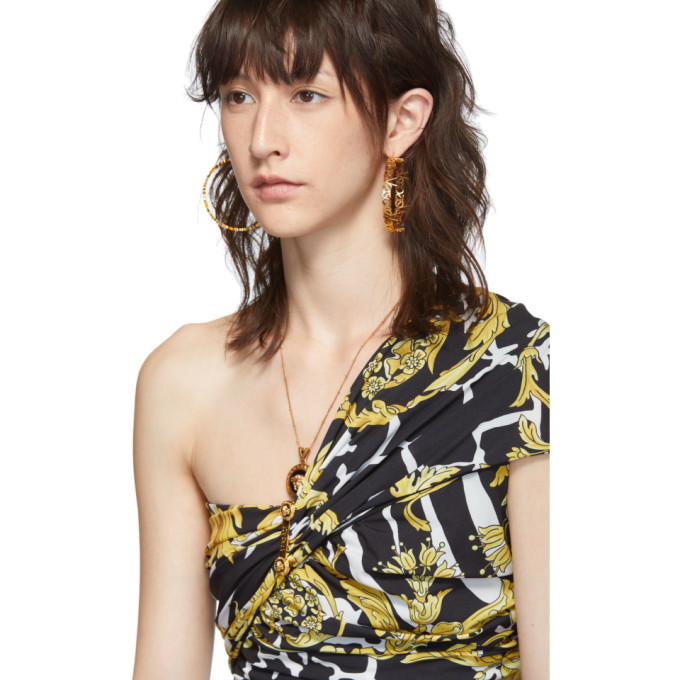 Versace Black Barocco Safety Pin Camisole Versace