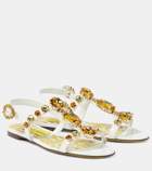 Dolce&Gabbana Majolica embellished patent leather sandals