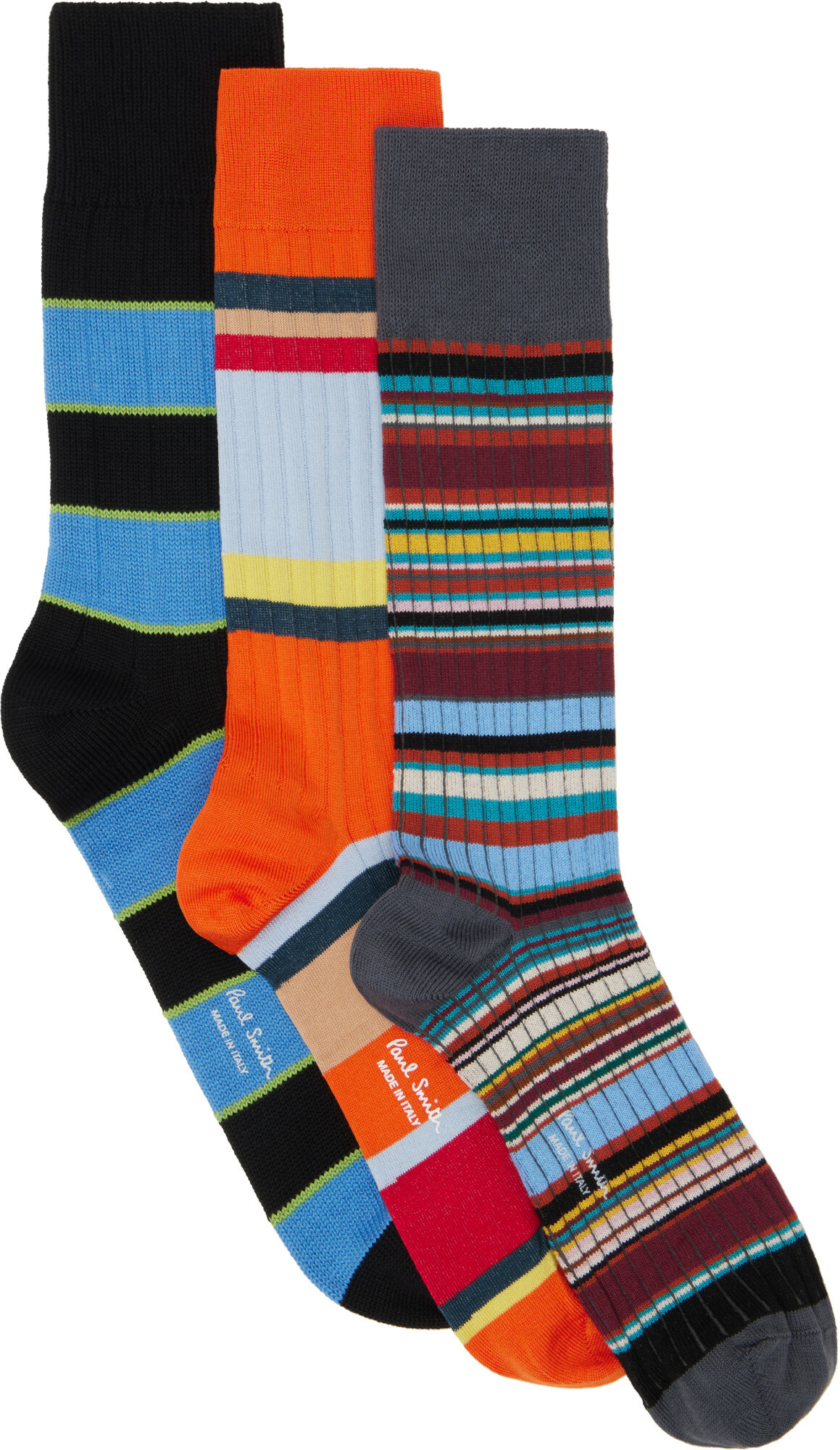 Paul Smith Three-Pack Multicolor Stripe Mix Socks