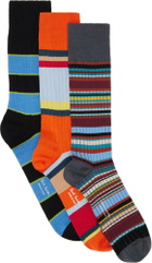 Paul Smith Three-Pack Multicolor Stripe Mix Socks