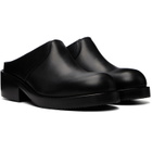 Dries Van Noten Black Leather Workwear Mule Loafers