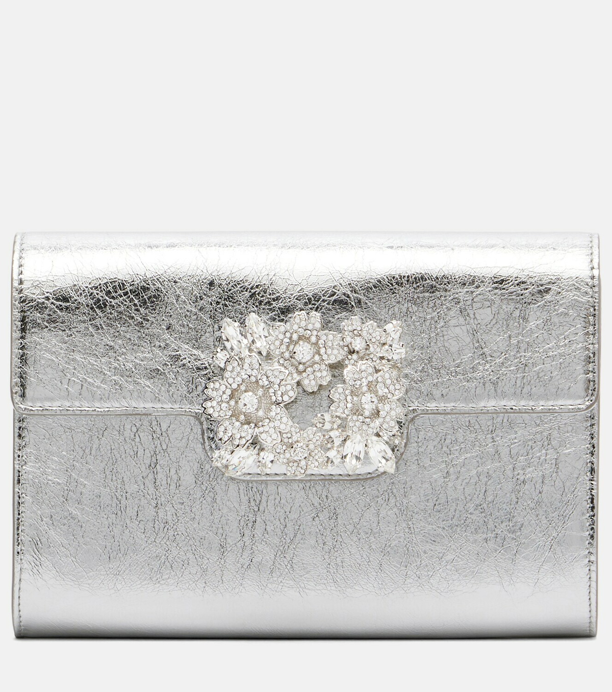 Roger Vivier Efflorescence Mini metallic leather clutch