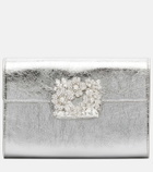 Roger Vivier Efflorescence Mini metallic leather clutch