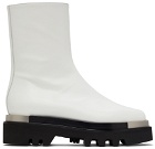Peter Do White Metal Tip Combat Boots