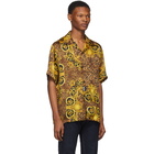 Versace Jeans Couture Black and Gold Baroque Shirt