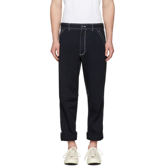 Photo: Comme des GarÃ§ons Shirt Navy Workstitch Trousers