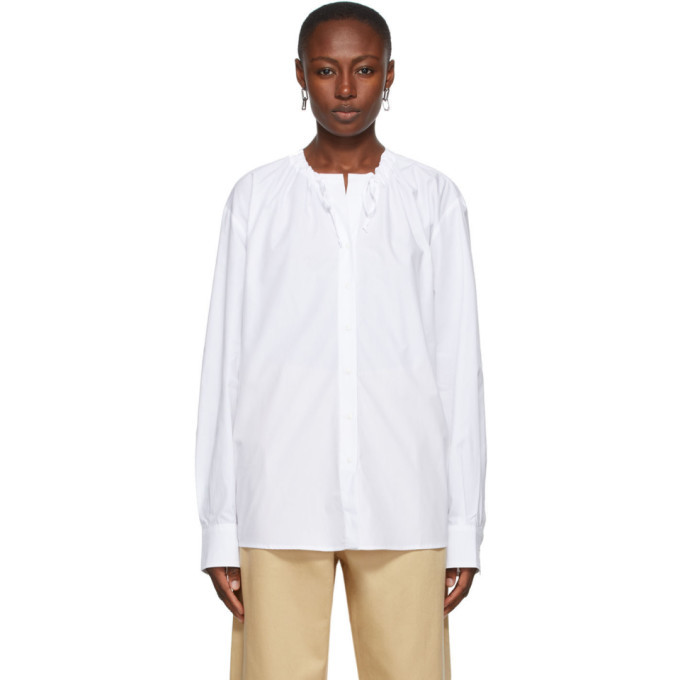 Rika Studios White Tatum Neck Ties Shirt