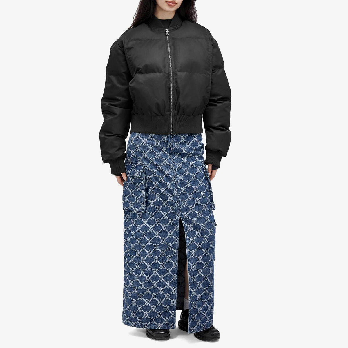 Daily Paper Women's Zora Denim Cargo Skirt in Blue