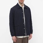 A Kind of Guise Men's Campo Coach Jacket in Midnight Seersucker