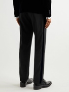 Giorgio Armani - Slim-Fit Velvet-Trimmed Wool-Drill Tuxedo Trousers - Blue