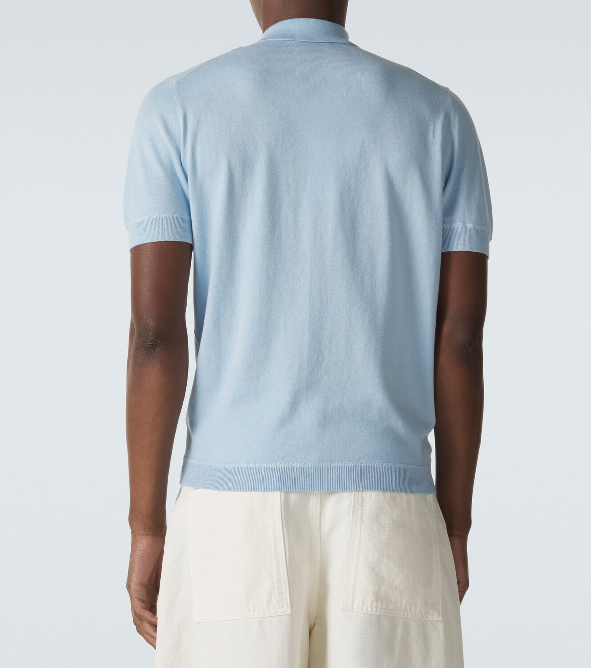 Allude Cotton, silk, and cashmere polo shirt