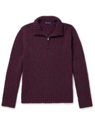 Peter Millar - Wool and Cashmere-Blend Half-Zip Sweater - Burgundy