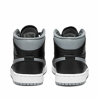 Air Jordan Women's 1 Mid Sneakers in Black/Particle Grey/White