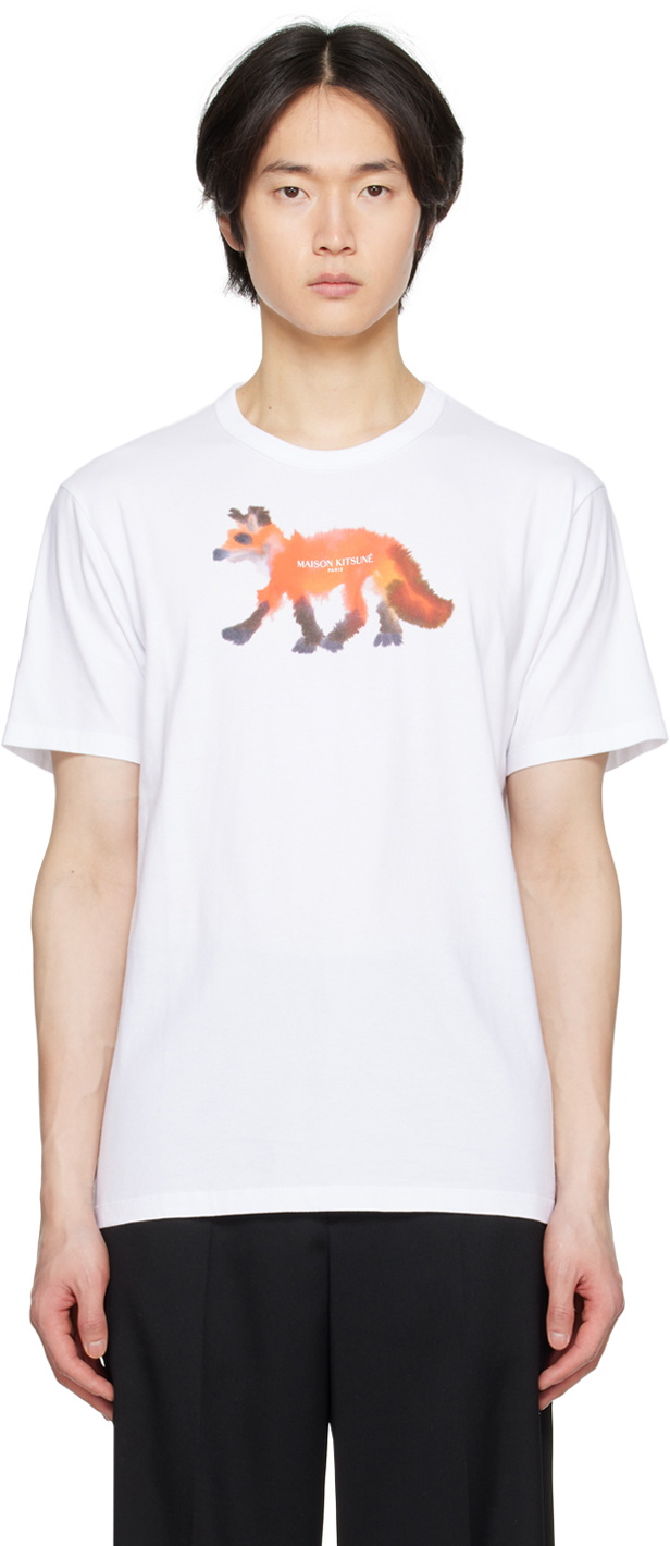 即配★MAISON KITSUNE TEE SHIRT MK x ROP VAN MIERLO FOX EASY Maison Kitsuné White Rop Van Mierlo Edition Fox Classic T