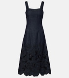 Veronica Beard Rosaura floral denim midi dress