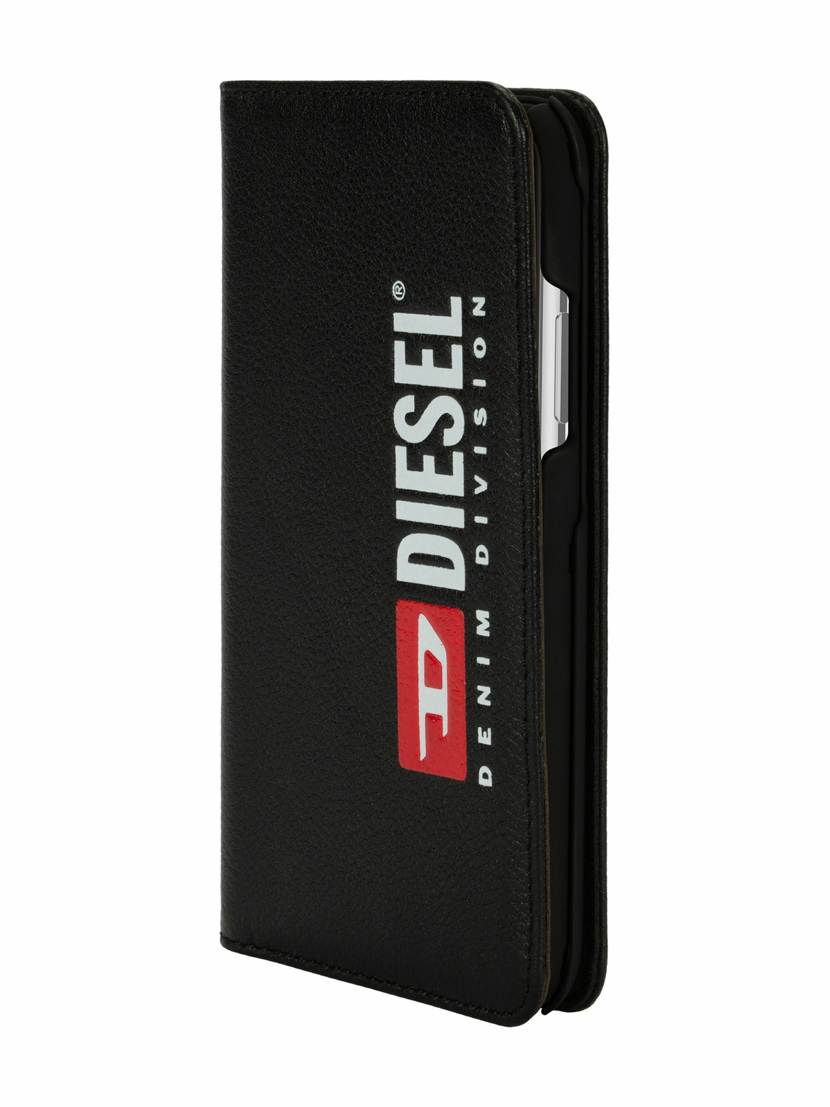 Diesel Black leather printed and debossed logo case, i Phone XS & X - Flip covers - Unisex - Black