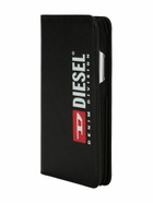 Diesel Black leather printed and debossed logo case, i Phone XS & X - Flip covers - Unisex - Black
