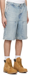 Ksubi Blue MAXX Operator Champagne Denim Shorts