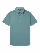 Loro Piana - Cotton-Piqué Polo Shirt - Blue