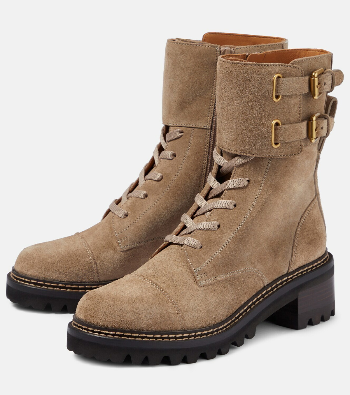 See By Chloé Mallory suede combat boots