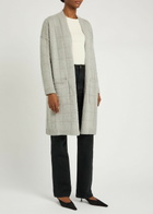 Eileen Fisher Checked Cotton and Cashmere-blend Cardigan Light Grey