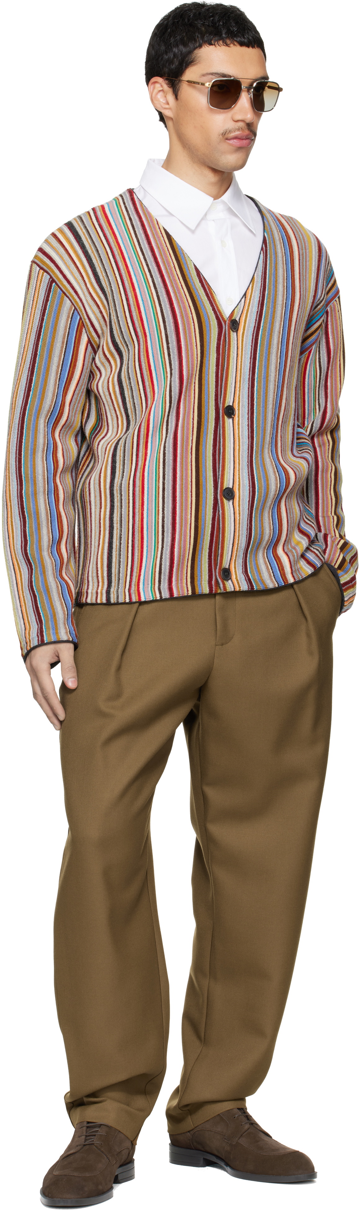 Paul Smith Multicolor 'Signature Stripe' Merino Wool-Blend Cardigan