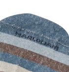 Marcoliani - Invisible Touch Striped Stretch Linen-Blend No-Show Socks - Blue