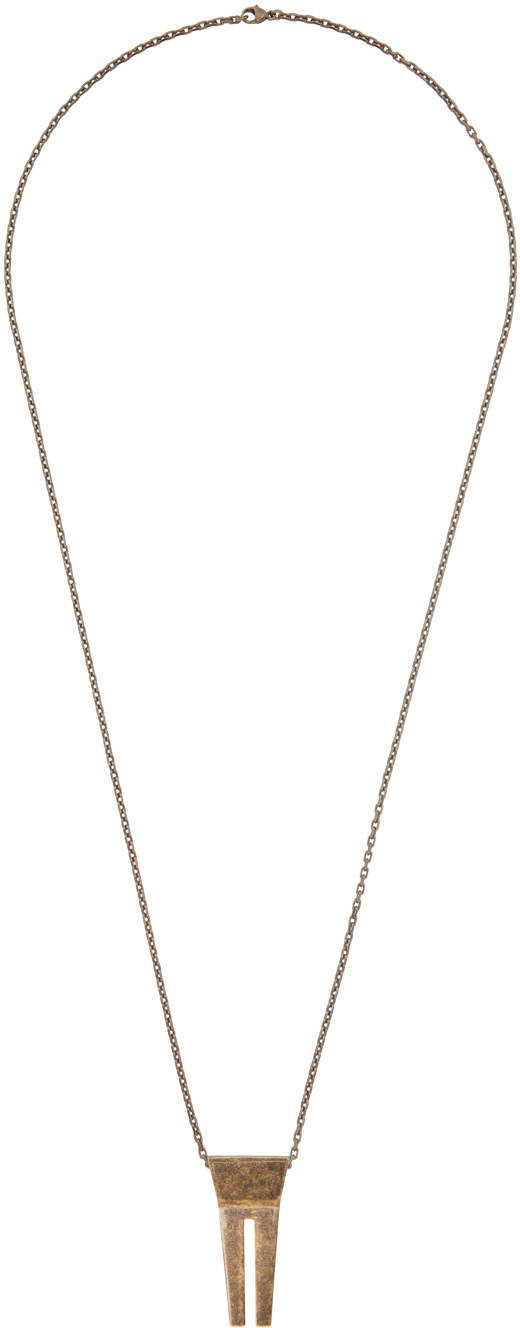 Rick Owens Bronze Open Trunk Necklace Rick Owens