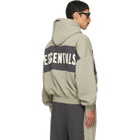 Fear of God ESSENTIALS Gray Cropped Relaxed Paneled Hoodie