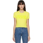 Versace Jeans Couture Yellow Cropped Logo T-Shirt