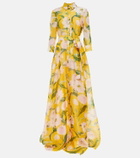 Carolina Herrera Floral silk chiffon gown