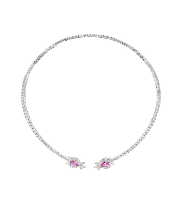 Photo: Yeprem Reign Supreme 18kt white gold choker with sapphire and diamonds