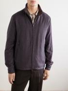 Herno - Silk and Cashmere-Blend Twill Bomber Jacket - Gray