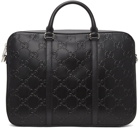 Gucci Black GG Embossed Briefcase