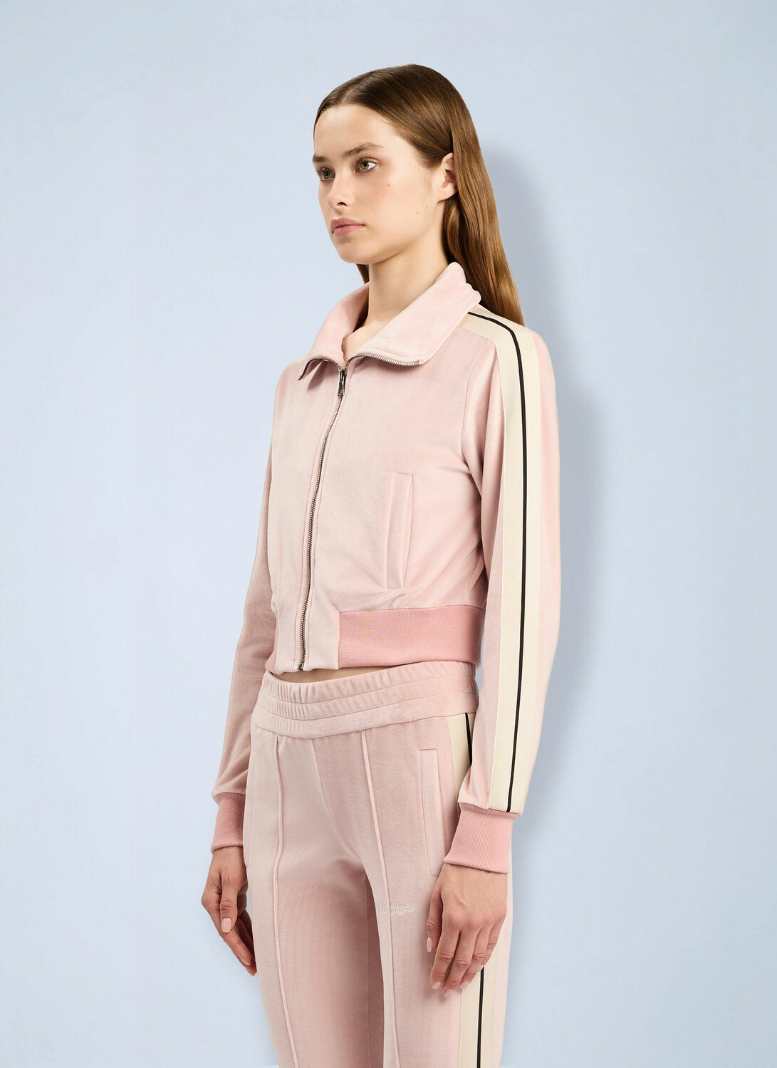 Palm Angels Logo Chenille Crop Track Jacket