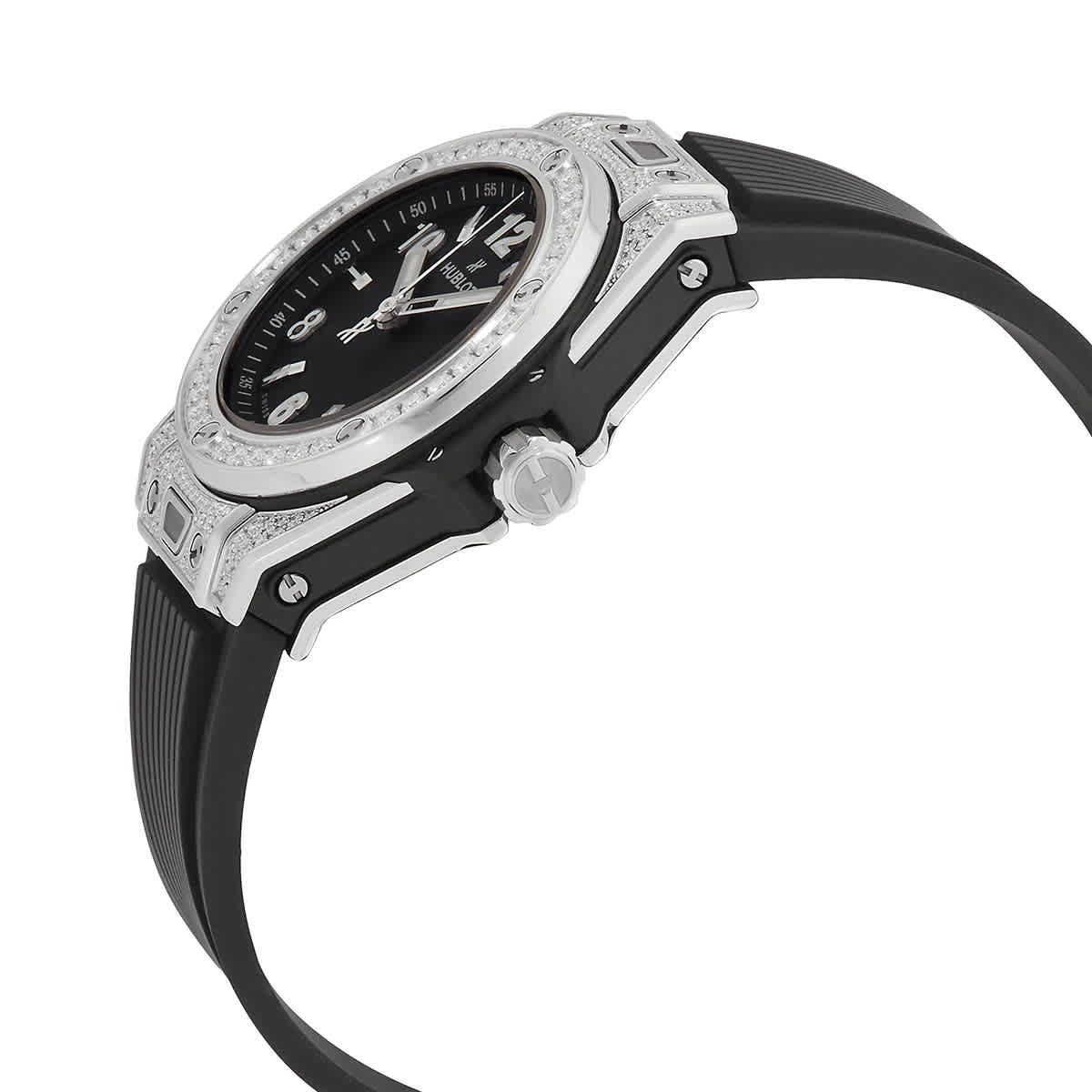 Hublot Big Bang One Click Steel Automatic Diamond Black Dial Ladies Watch 485.SX.1170.RX.1604
