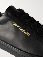 SAINT LAURENT - Andy Moon Logo-Print Leather Sneakers - Black