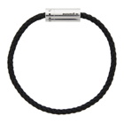 Le Gramme Black and Silver Slick Polished Le 5 Grammes Cable Bracelet