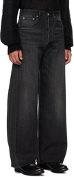 stein Black Deformation Wide Jeans