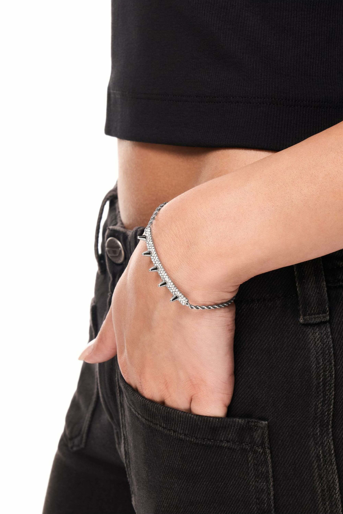 Diesel Stainless Steel ID Bracelet - Bracelets - Unisex - Silver