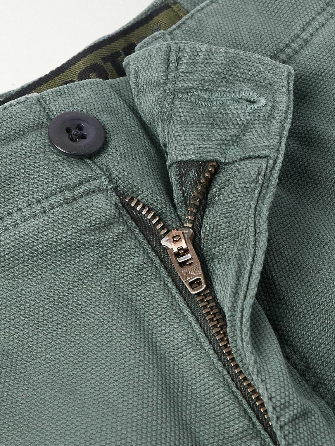 Incotex - Straight-Leg Textured Cotton-Blend Cargo Shorts - Green