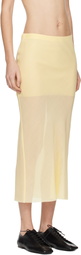 Rier Yellow Wool Gauze Midi Skirt