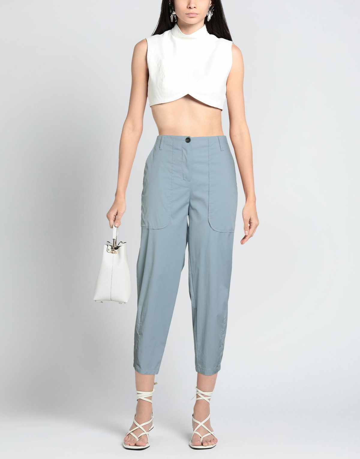 Alessia Santi Womens Pants in Light blue