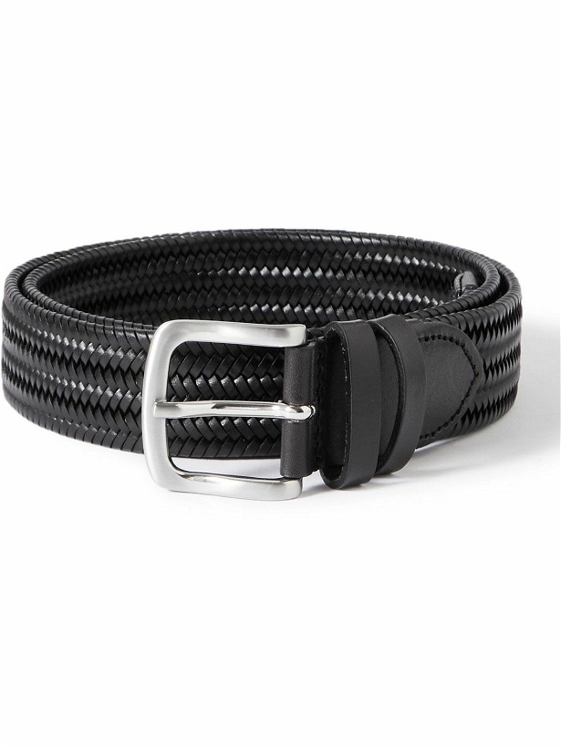 Photo: Mr P. - 3.5cm Woven Leather Belt - Black
