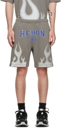 Heron Preston Gray 'Heron Law Flames' Shorts