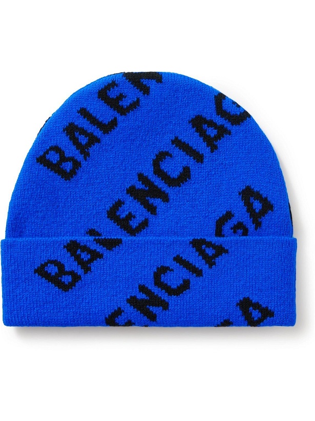 Photo: Balenciaga - Logo-Intarsia Wool-Blend Beanie